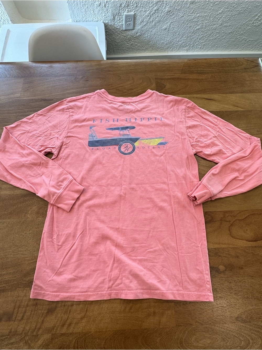 Fish Hippie Pink Long Sleeve Tee Size S